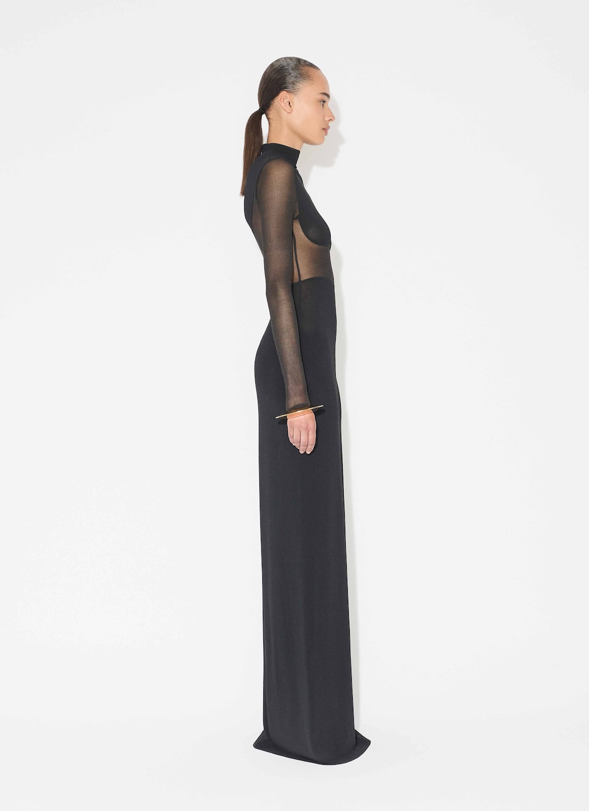 SILK KNIT CUT OUT DRESS ALAÏA BLACK SILK KNIT CUT OUT DRESS